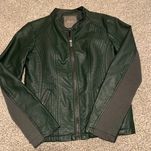 Green Faux Leather Jacket